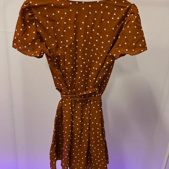 Polka Dot Midi Wrap Dress - Picture 4 of 5